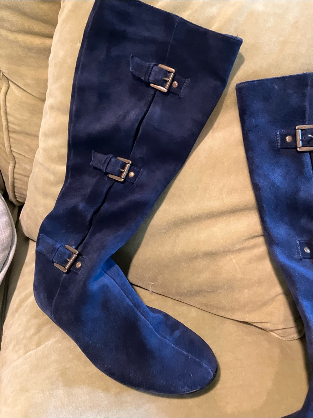 AEROSOLES Navy Suede Knee High Boots
